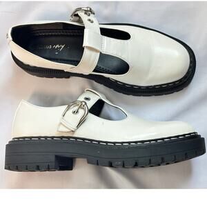 Circus NY White Platform Mary Jane Shoes Womens 10 Chunky Lug Sole